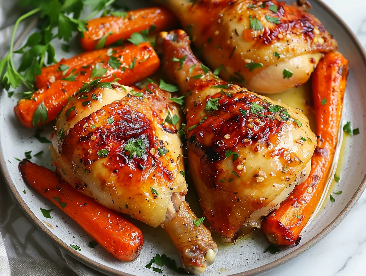 Poulet miso-érable et carottes rôties
