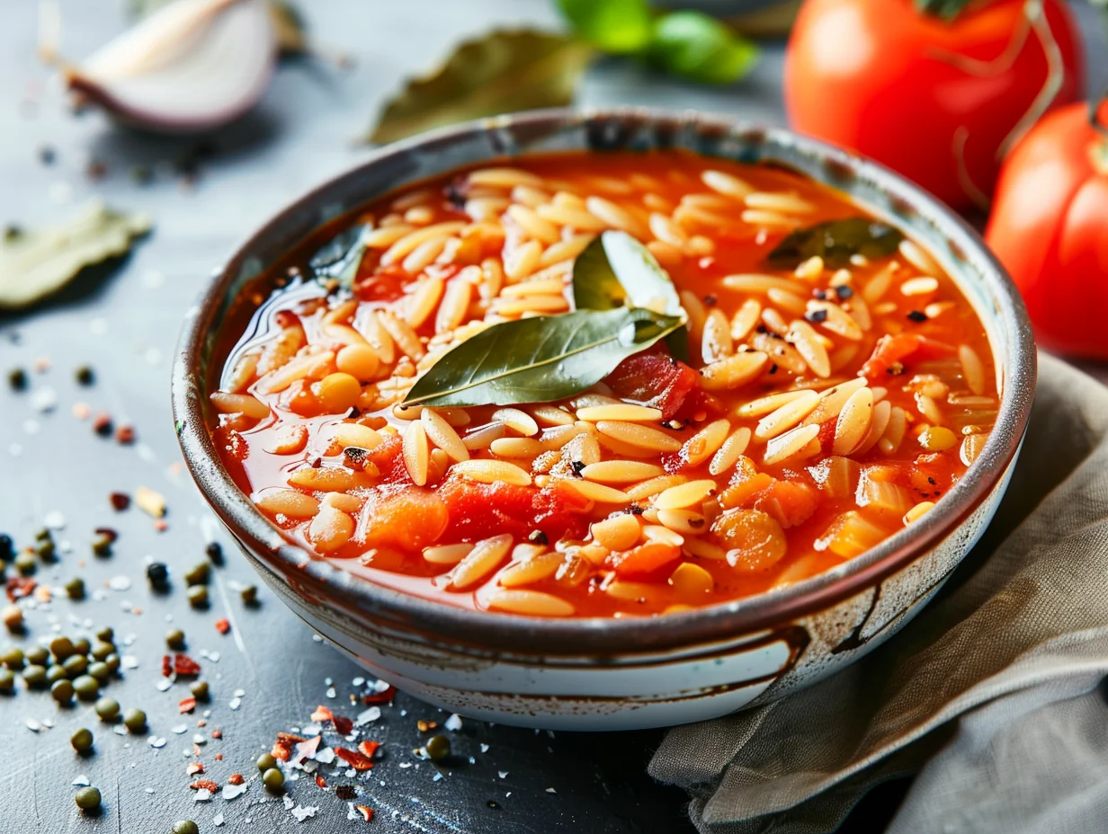 Ragoût de lentilles à la tomate et orzo