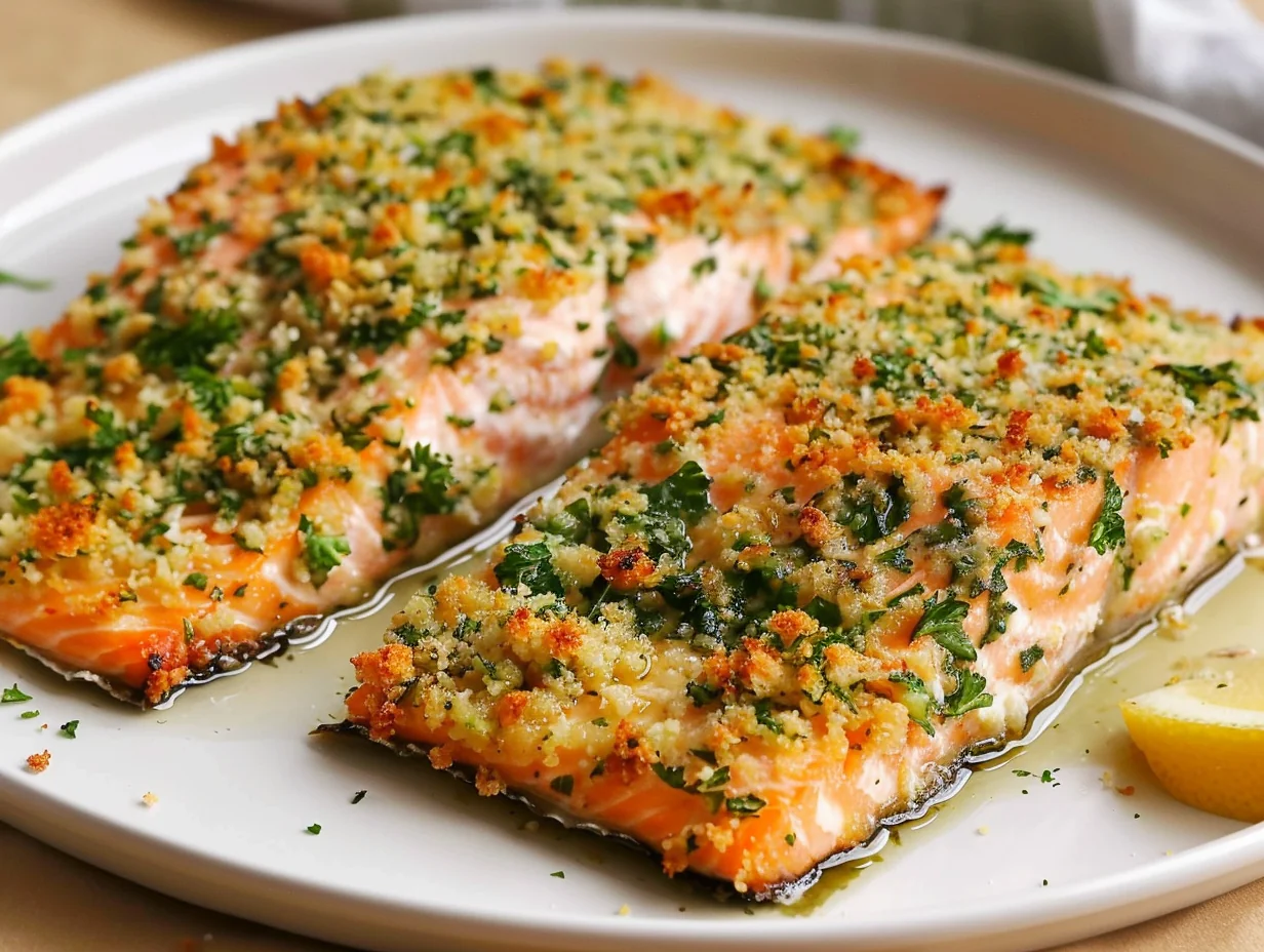 Saumon en croûte d’herbes