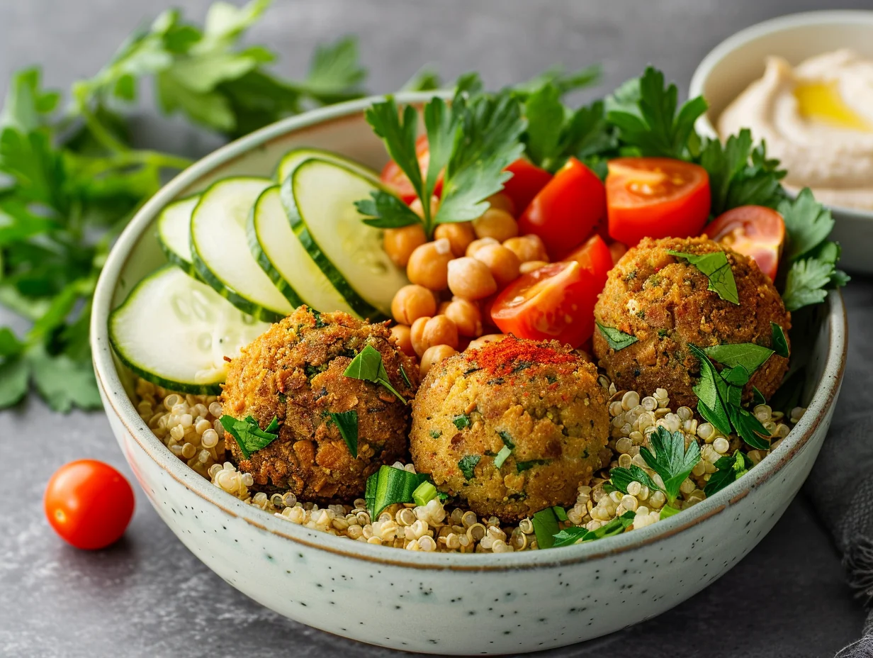 Bowl falafel, houmous et quinoa