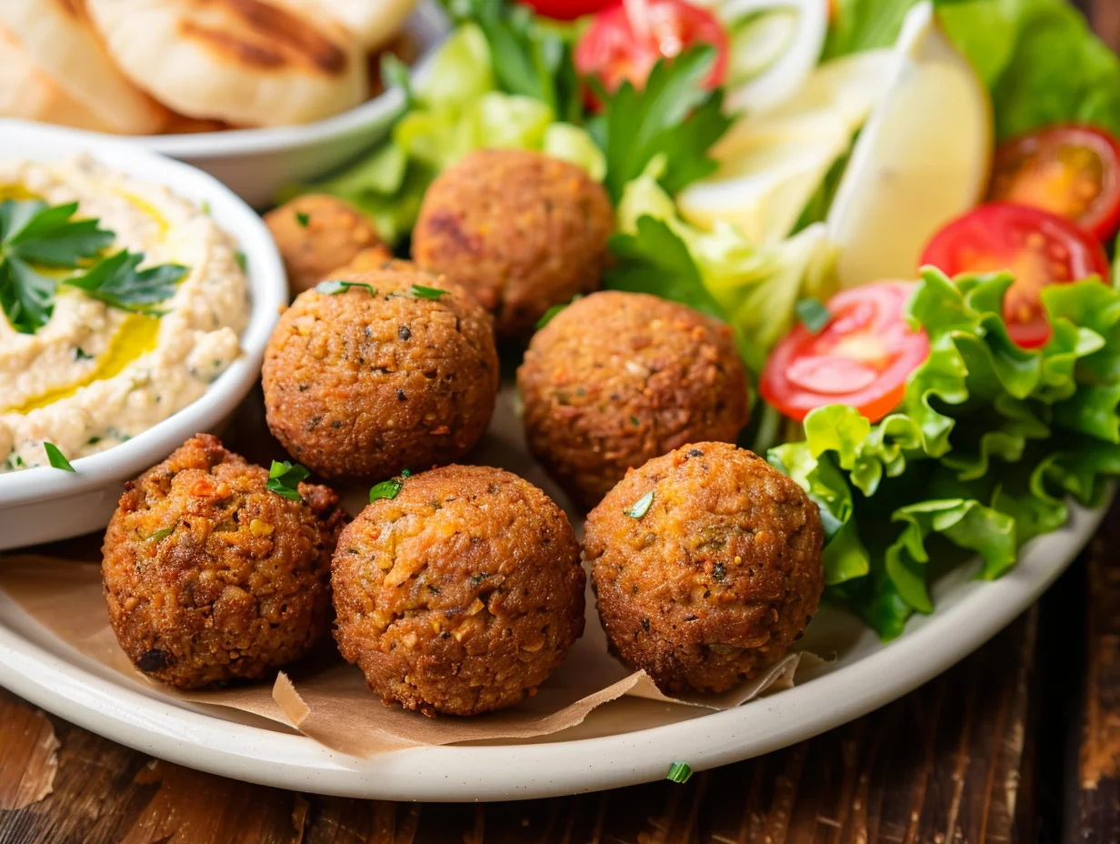 Falafels, houmous et salade