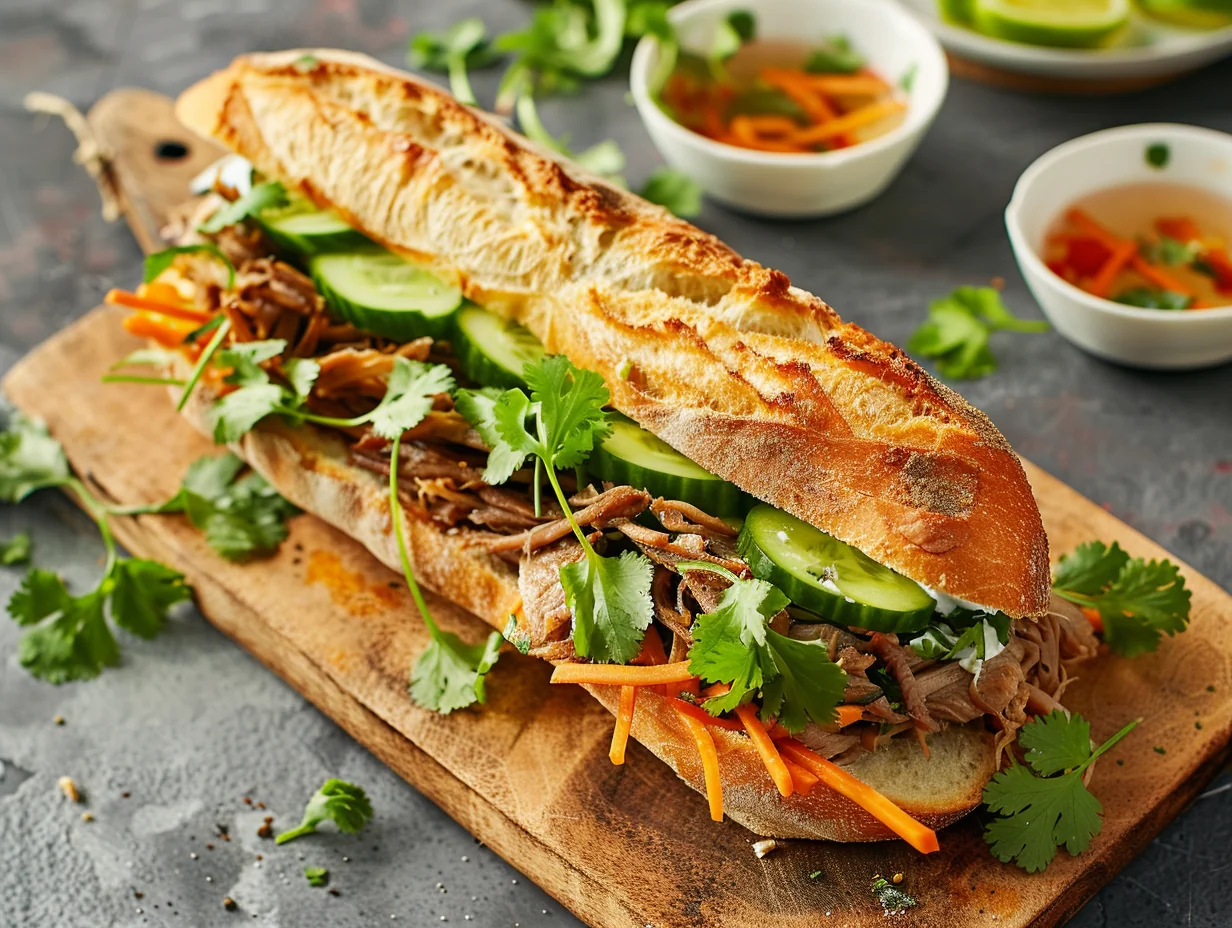 Bánh mì au porc braisé