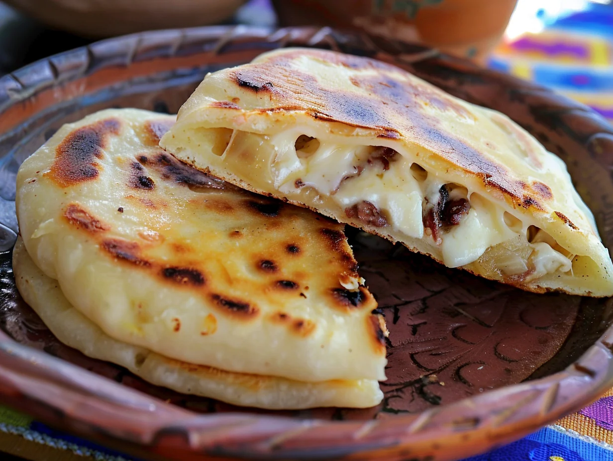 Pupusas au fromage et chicharrón