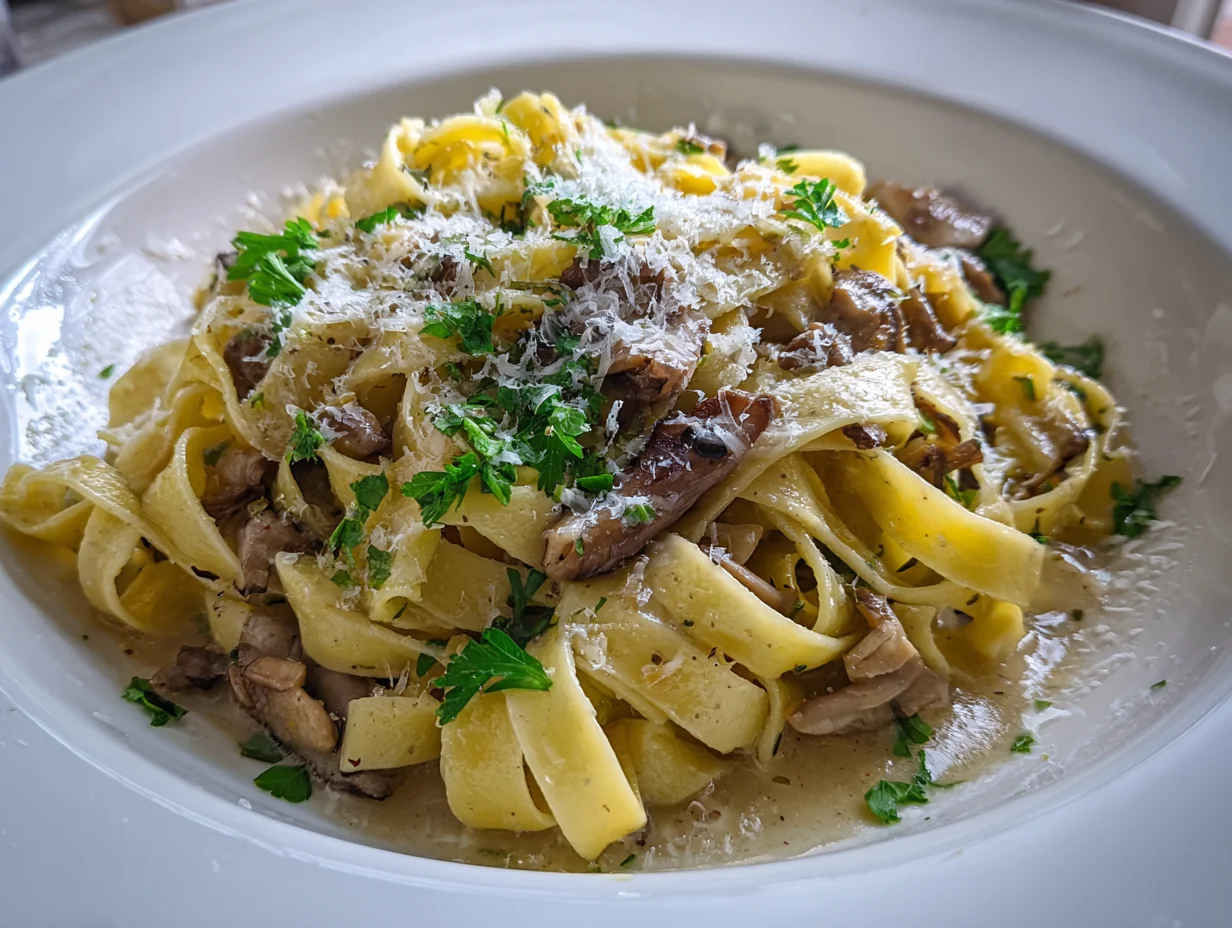 Tagliatelle aux cèpes et pecorino
