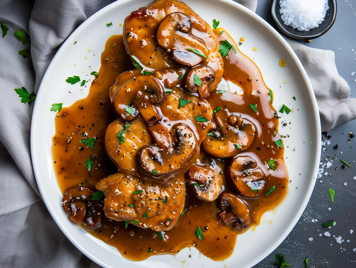 Sauté de veau au marsala et champignons