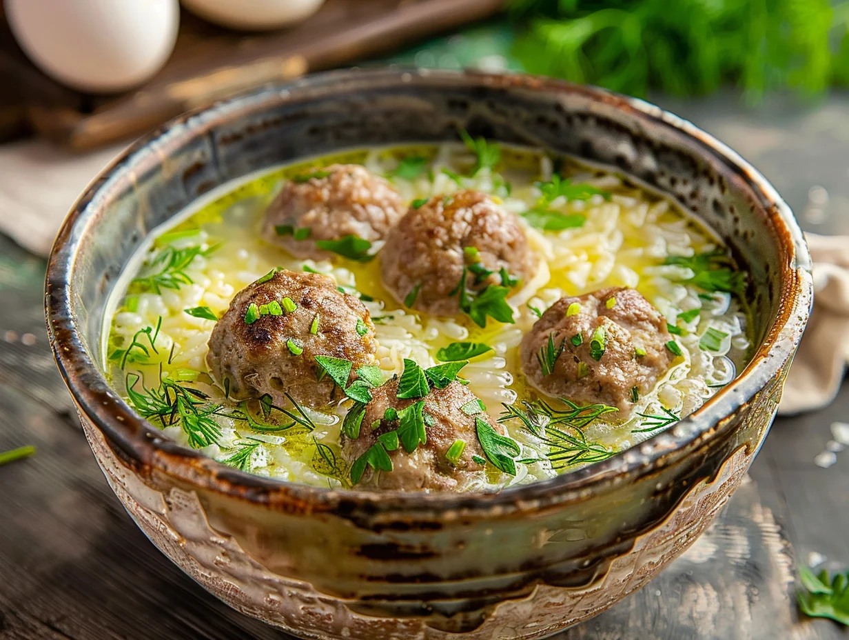Youvarlakia avgolemono
